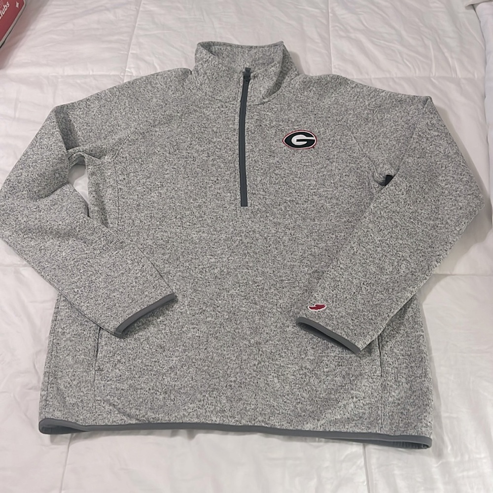 UGA League Heather Gray Georgia Bulldogs  Quarter-Zip Jacket